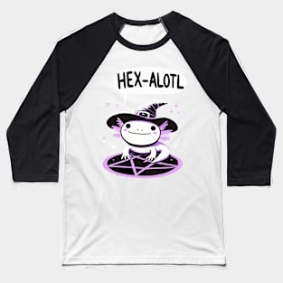 Hexalotl Witch Axolotl (Back Print) Baseball T-Shirt